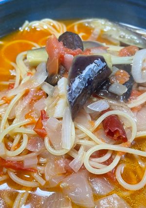 チキンと茄子のトマトスープパスタ-レシピのメイン写真