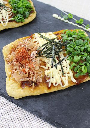 おつまみにおススメ☆油揚げでお好み焼き-レシピのメイン写真