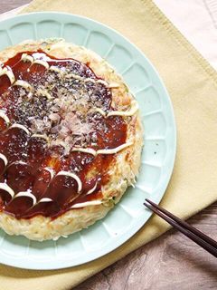 余ったそうめんを活用!お好み焼風そうめん-レシピのメイン写真