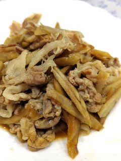 ごぼうと豚肉の甘辛炒め-レシピのメイン写真