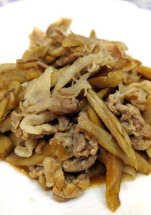 ごぼうと豚肉の甘辛炒め-レシピのメイン写真