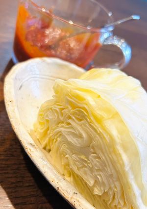 茹キャベツまるごと!ピリ辛お味噌と共に-レシピのメイン写真