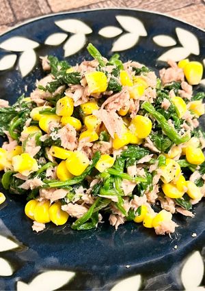 簡単副菜⭐︎ほうれん草コーンツナのサラダ-レシピのメイン写真