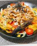 夏バテに！彩り冷しゃぶサラダうどん