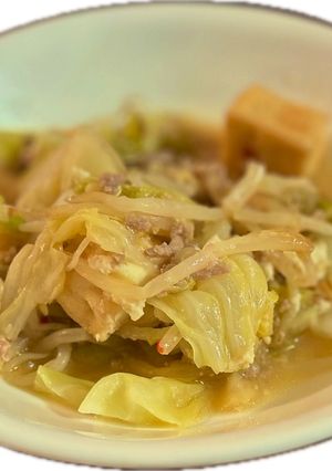 キャベツともやし厚揚げ、ひき肉の味噌炒め-レシピのメイン写真