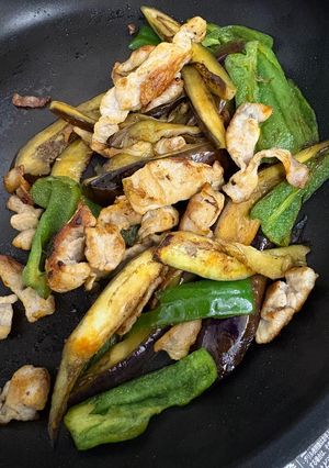 一人暮らし豚肉と茄子とピーマン-レシピのメイン写真