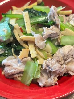 小松菜とメンマ、豚肉の炒め物-レシピのメイン写真