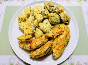 簡単夕飯！薩摩芋カボチャ椎茸ごま塩天ぷら-レシピのメイン写真