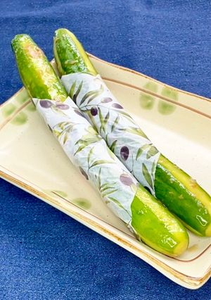 梅×レモンできゅうり一本漬け!-レシピのメイン写真