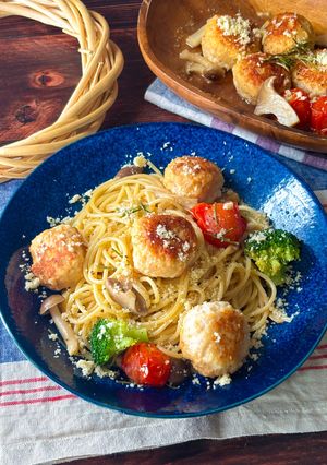 簡単おうちバル♪ポルペッテの白ワイン煮込みパスタ-レシピのメイン写真