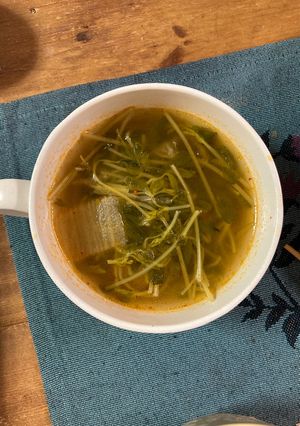 豆苗のキムチスープ-レシピのメイン写真