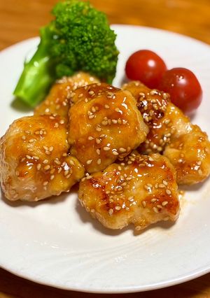簡単!柔らか鶏胸肉の甘辛ごま照り焼き-レシピのメイン写真