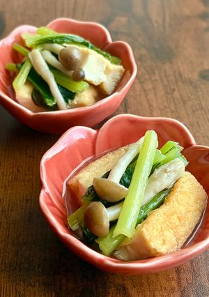 【調味料2つ】厚揚げと小松菜の煮びたし-レシピのメイン写真