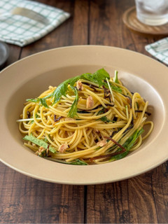 ツナと水菜の塩昆布パスタ-レシピのメイン写真