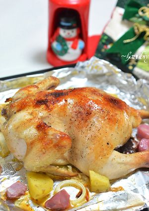 ふんわりローリエが香るローストチキン♪-レシピのメイン写真