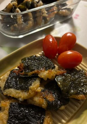 長芋とえのき茸の磯部揚げ焼き-レシピのメイン写真