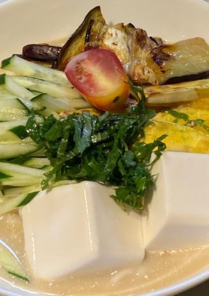 ごま豆乳・焼き野菜ぶっかけそうめん♡-レシピのメイン写真