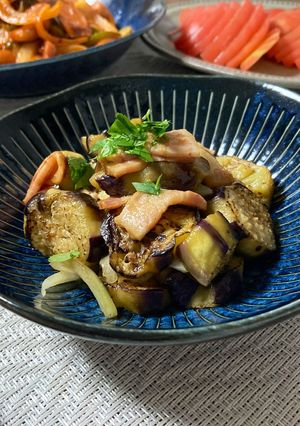 茄子とベーコンのホットマリネ-レシピのメイン写真