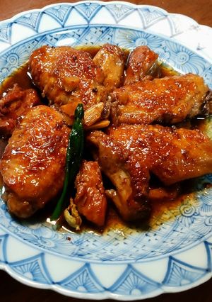 鶏手羽先、軟骨の黒酢煮　オートミール甘酒-レシピのメイン写真