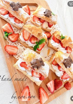 冷凍パイで簡単♪いちごのミルフィーユ-レシピのメイン写真