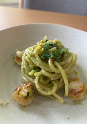 ズッキーニピュレのペペロンチーノパスタ-レシピのメイン写真