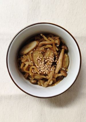 簡単 ごぼうと しめじ切り干し大根の めんつゆ煮-レシピのメイン写真