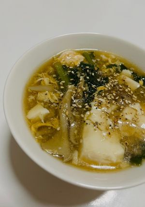 小松菜ときのこの卵スープ-レシピのメイン写真