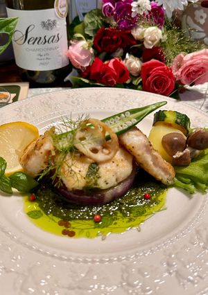 白身魚のムニエル ジェノベーゼソース-レシピのメイン写真