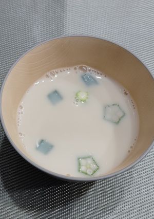 オクラ入り豆乳お味噌汁-レシピのメイン写真
