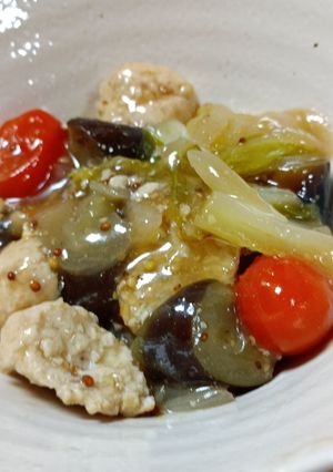 鶏だんごと野菜の粒マスタードあんかけ丼-レシピのメイン写真