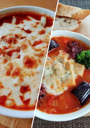 熱々ミネストローネのチーズ焼き＊リメイク-レシピのメイン写真