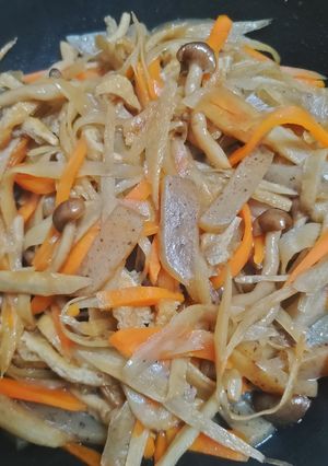 〔常備菜〕牛蒡と油揚げのきんぴら＊混ぜご飯にも-レシピのメイン写真