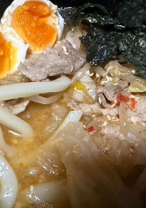 卵と野菜多めのチゲうどん-レシピのメイン写真