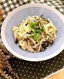 レンジで簡単！きのこの無限うどん
