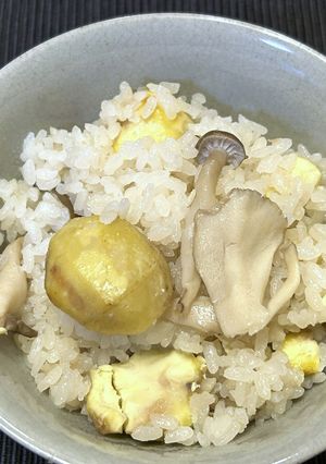 栗ときのこの炊き込みご飯-レシピのメイン写真