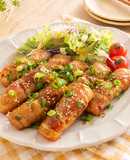 食べ応え抜群！簡単コク旨、厚揚げの肉巻き