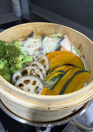 鮭ときのこの味噌チーズせいろ蒸し-レシピのメイン写真