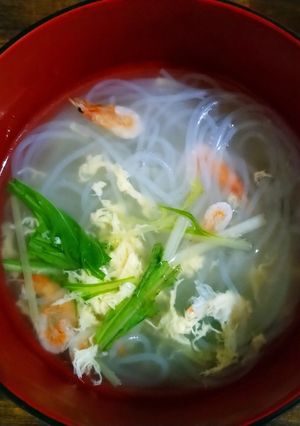 干しエビと卵の春雨スープ-レシピのメイン写真