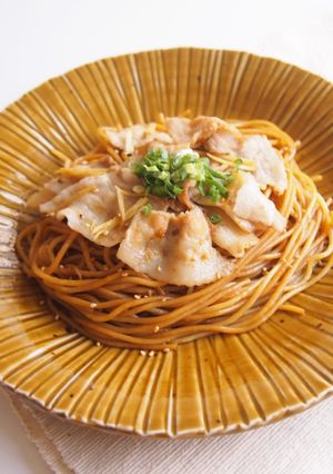 【醤油】豚肉の生姜醤油パスタ-レシピのメイン写真