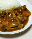 霜降りひらたけと鶏もも肉の煮込み