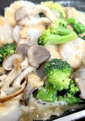 平茸とホタテの胡麻味噌マヨソテー-レシピのメイン写真