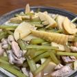 タケノコと山ふきと鶏もも肉の煮物