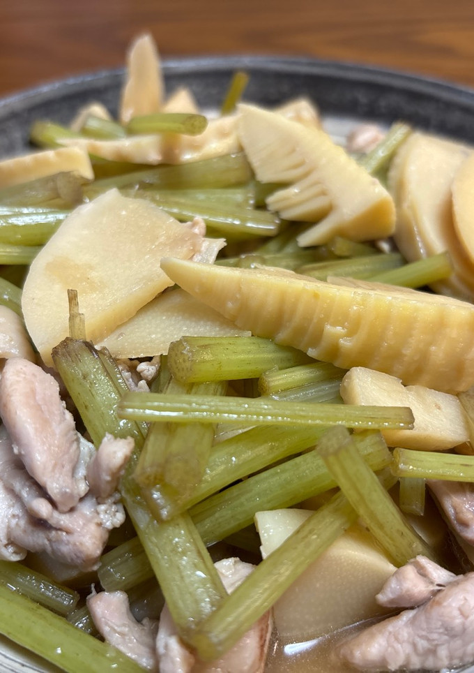 タケノコと山ふきと鶏もも肉の煮物-レシピのメイン写真