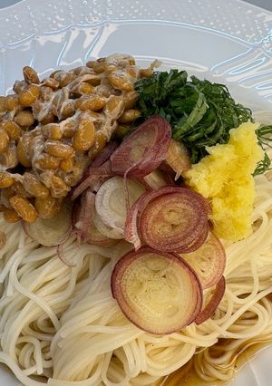 【簡単そうめん】納豆と薬味のぶっかけ-レシピのメイン写真