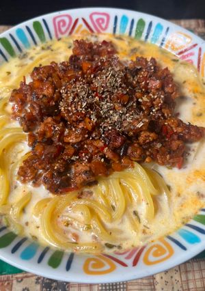 担々麺…に見せかけてじつはボロネーゼ麺-レシピのメイン写真