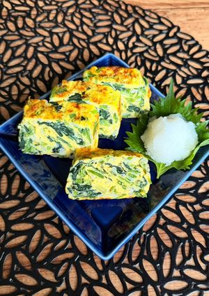 しらすと法蓮草🧀入り卵焼き♡低残渣食にも-レシピのメイン写真