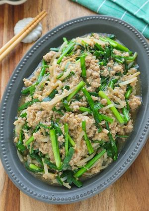 レンジで完成♪ニラともやしの肉味噌あん-レシピのメイン写真