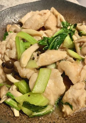 鶏むね肉とちんげん菜のとろっと炒め-レシピのメイン写真