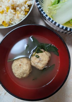 簡単★市販の肉団子とよもぎのスープ-レシピのメイン写真