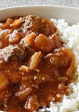 防災レシピ🍲湯煎で作るサバのハヤシライス-レシピのメイン写真